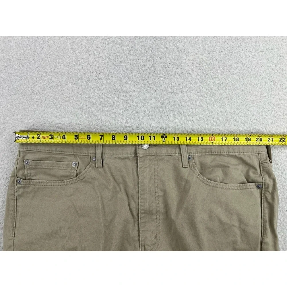 Levis 514 Mens 40x32 Beige Regular Straight Stretch Denim Jeans Light Wash